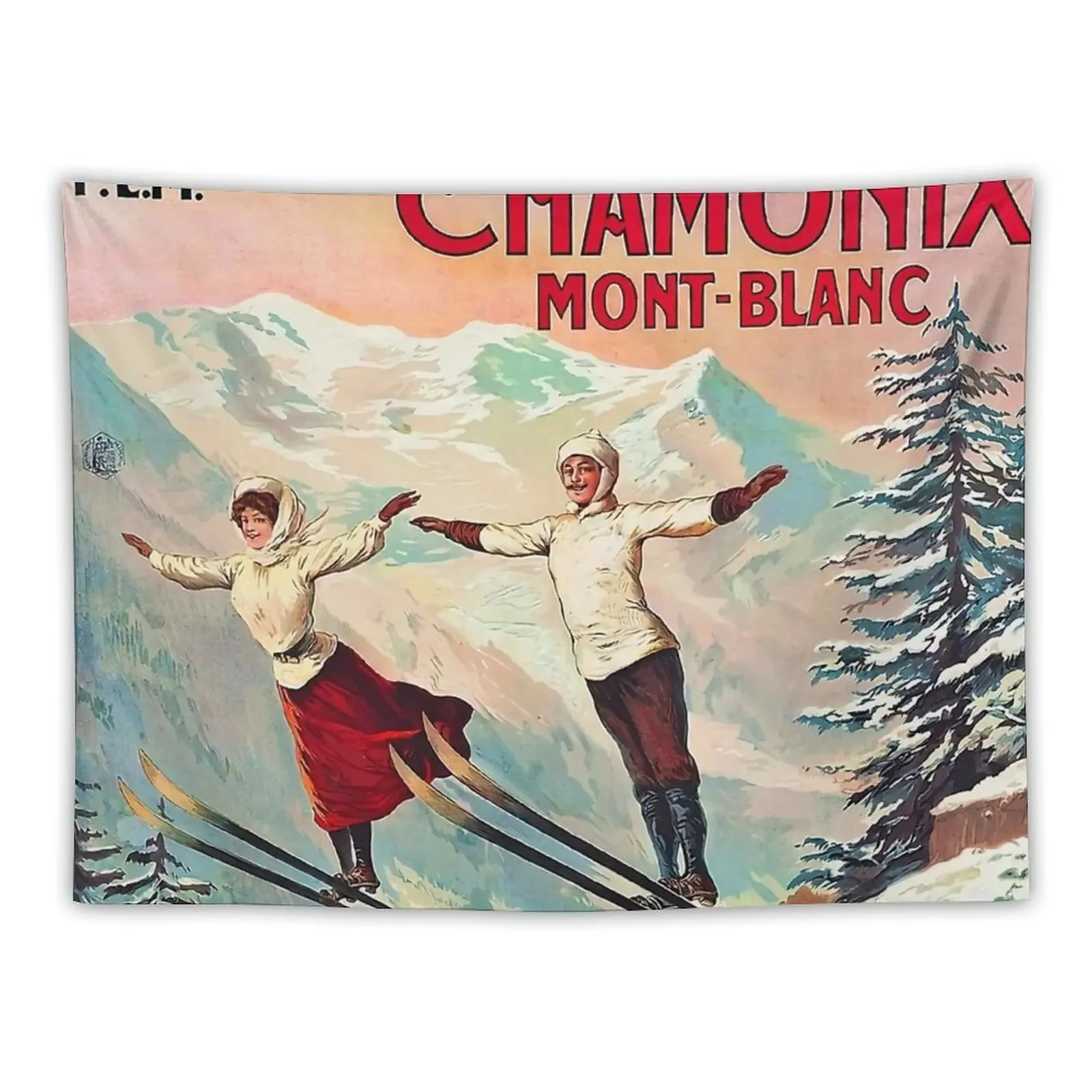 Chamonix, Mont Blanc - Vintage Tapestry Home Decorations Aesthetic Home Decorating Tapestry