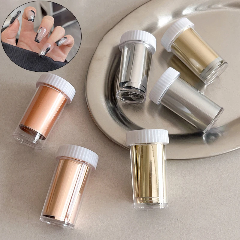 Mirror Gold Nail Art Sticker DIY Nail Transfer Paper Retro Matte Silver Manicure Accessories For Women Girls,DIY Decorative Tool