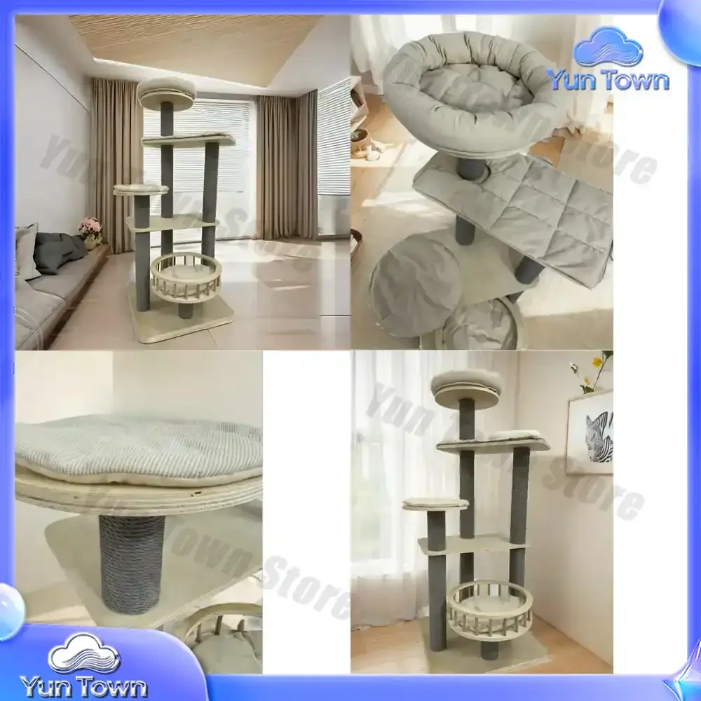 Cat Tree for Indoor Cats Multi-Level Cat Tower with Sisal Covered Scratching Posts, Cozy Condo, Super Large