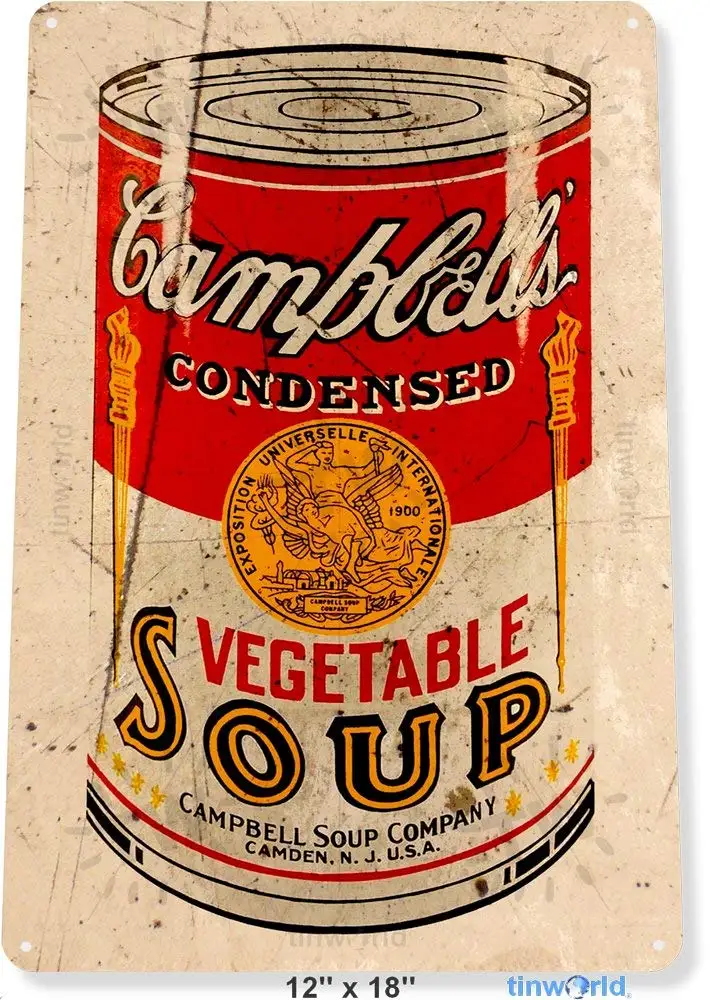 Tin Sign Campbell'S Soup Can Metal Garden Kitchen Farm Cottage Shop Store 8X12In