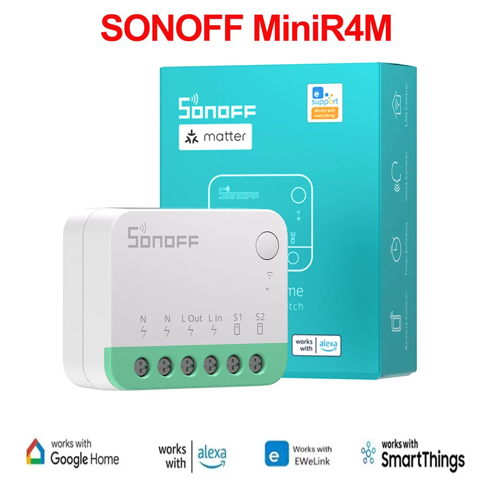 

Detach Relay Matter MINI Extreme WiFi Smart Home Switch SONOFF MINIR4M 1-12PCS Via eWeLink Voice Control Alexa Google Home