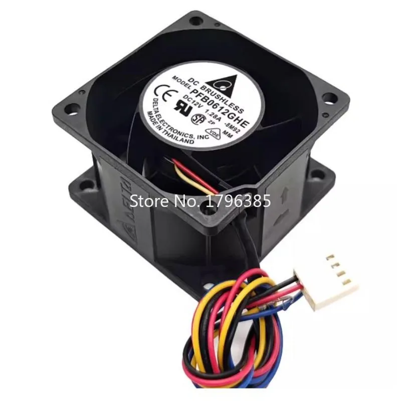 New Cooler Fan for Delta PFB0612GHE 12V 1.28A 6CM 6038 Server Cooling Fan 4 Wire 60X60X38mm