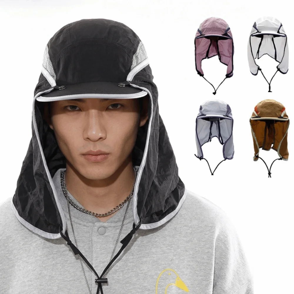 New 5 Panel Sun Visor Flap Hat Quick Dry UV Protection Baseball Caps Short Brimmed Mesh Breathable Sun Protection Hat Sports