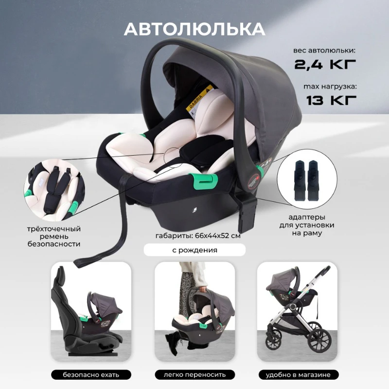 Kereta Dorong Bayi Multifungsi dengan Kursi Tidur yang Dapat Diatur, Bisa Duduk atau Berbaring, Dilengkapi Pelindung Tulang Belakang