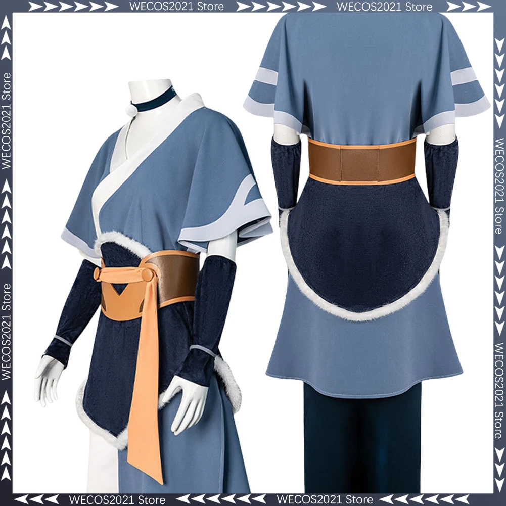 Disguise 2026 Cartoon Katara Cosplay Clothing Cartoon Avatar Cosplay Airbender Women Costume Halloween Role Play Dress Up Outfit