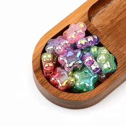 10pcs 2.2cm Random Color Mix Five-pointed Star Acrylic Beads Loose Beads for Jewelry Making DIY Bracelet Accessories