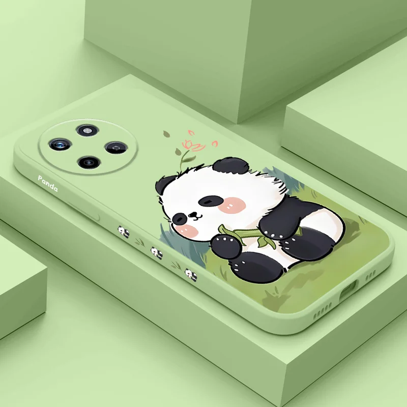 

Baby Panda Phone Case For OPPO Realme 14 13 12 11 10 9 9i 8 8i 7 Pro Plus C35 C21Y C25Y C25 4G 5G Liquid Silicone Cover