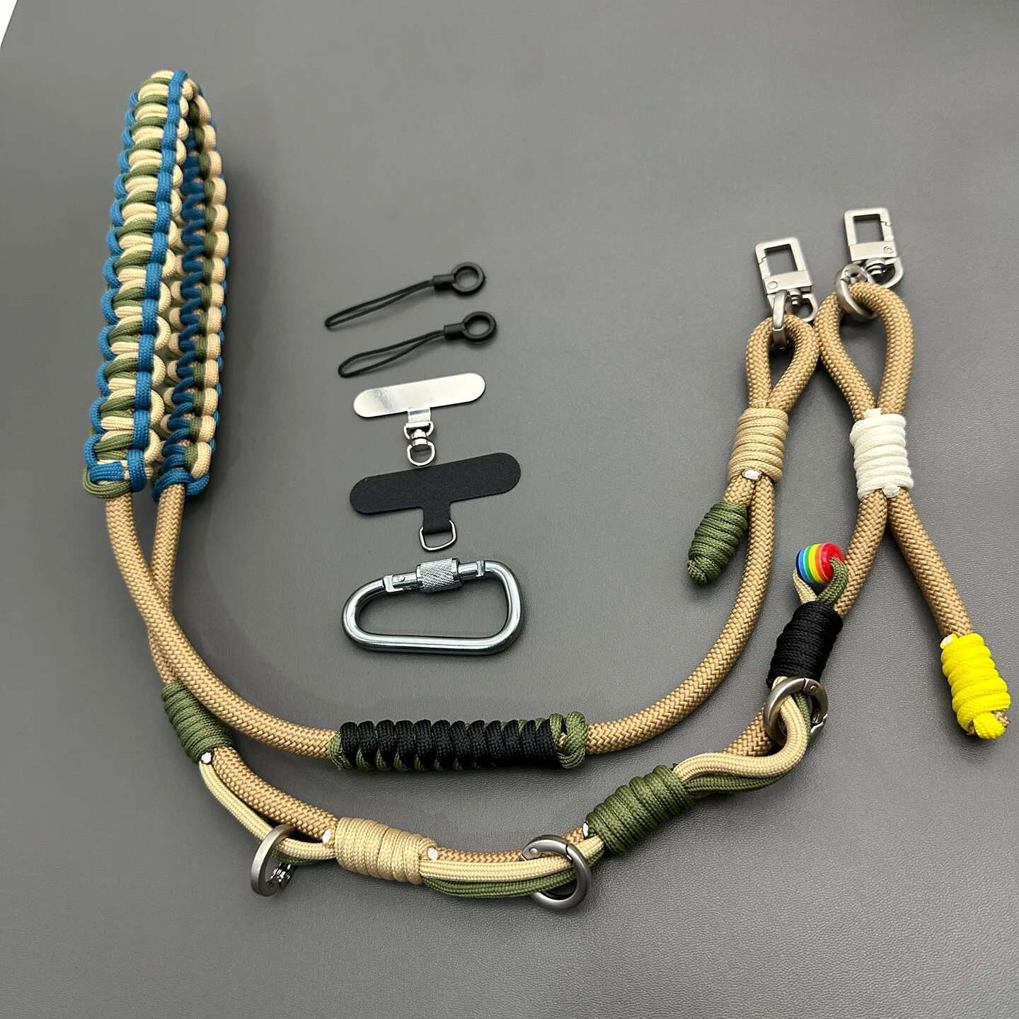 Handmade Multifunctional Mobile Phone Lanyard Outdoor Sports Body Adjustable Braided Rope Bag Camera Crossbody Chain