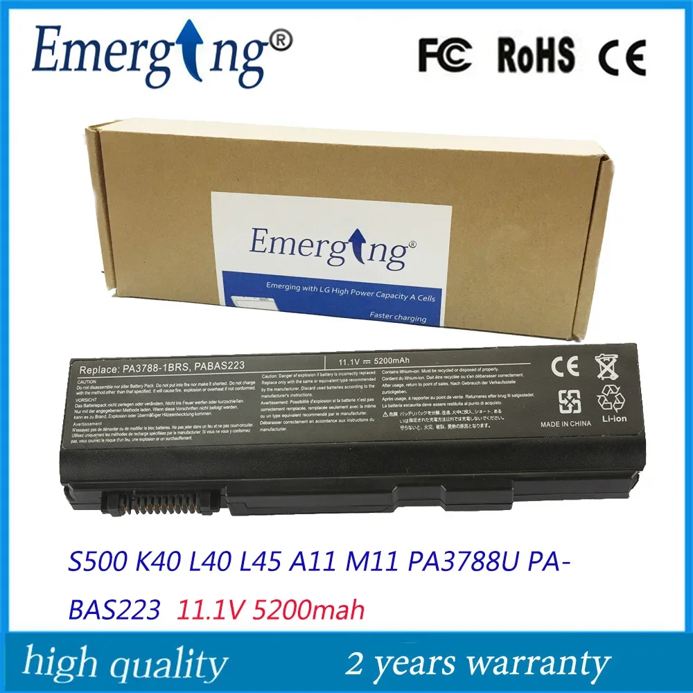 11.1V New Laptop Battery for Toshiba PA3788U-1BRS S500 Satellite K40 L40 K45 A11 M11 S11 PA3788U PA3786U PA3787U