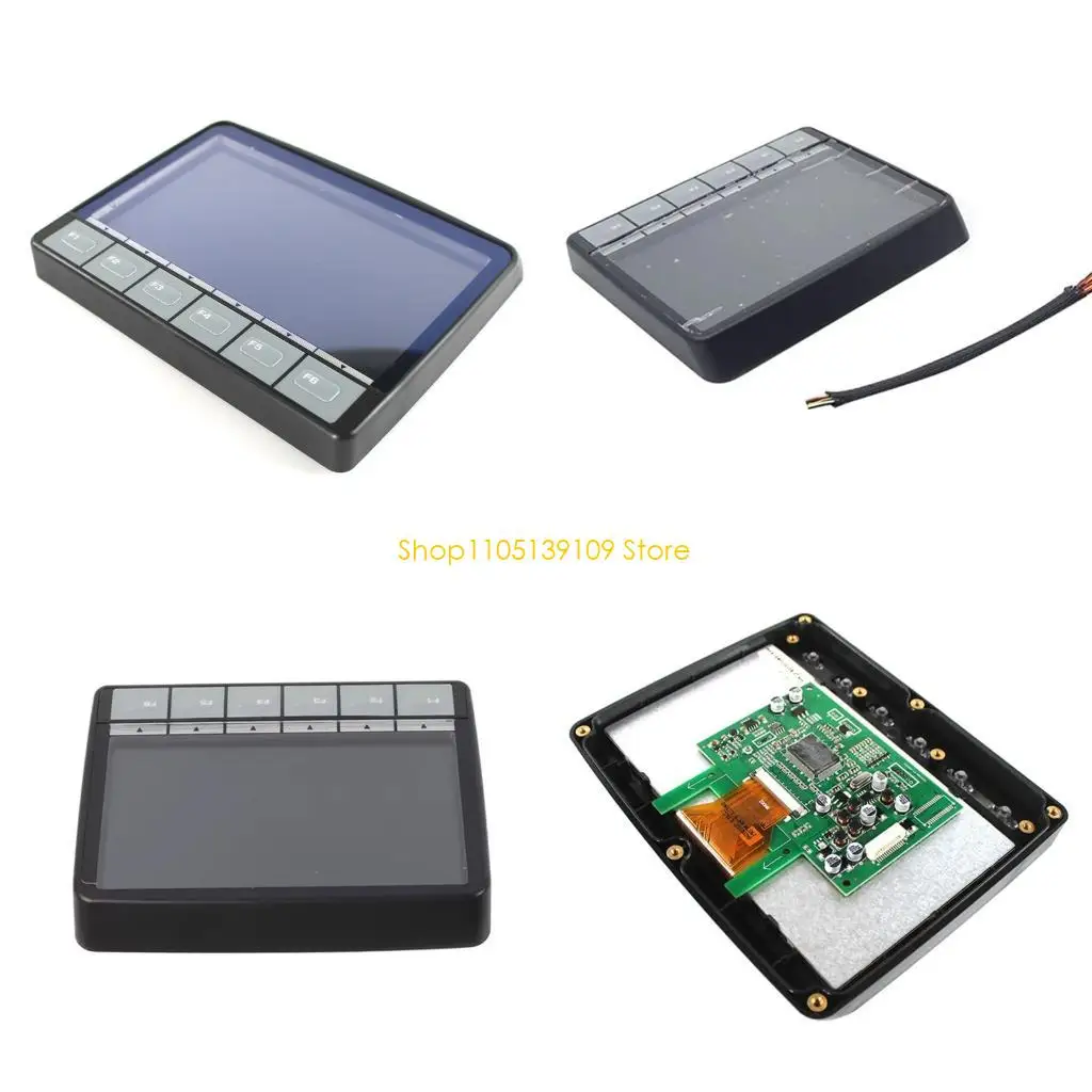 P5ED 7 Inch Monitor Display Panel With Front Layout and Wire Harness for PC200-8 PC210-8 Machine Service Repair Use During Parts