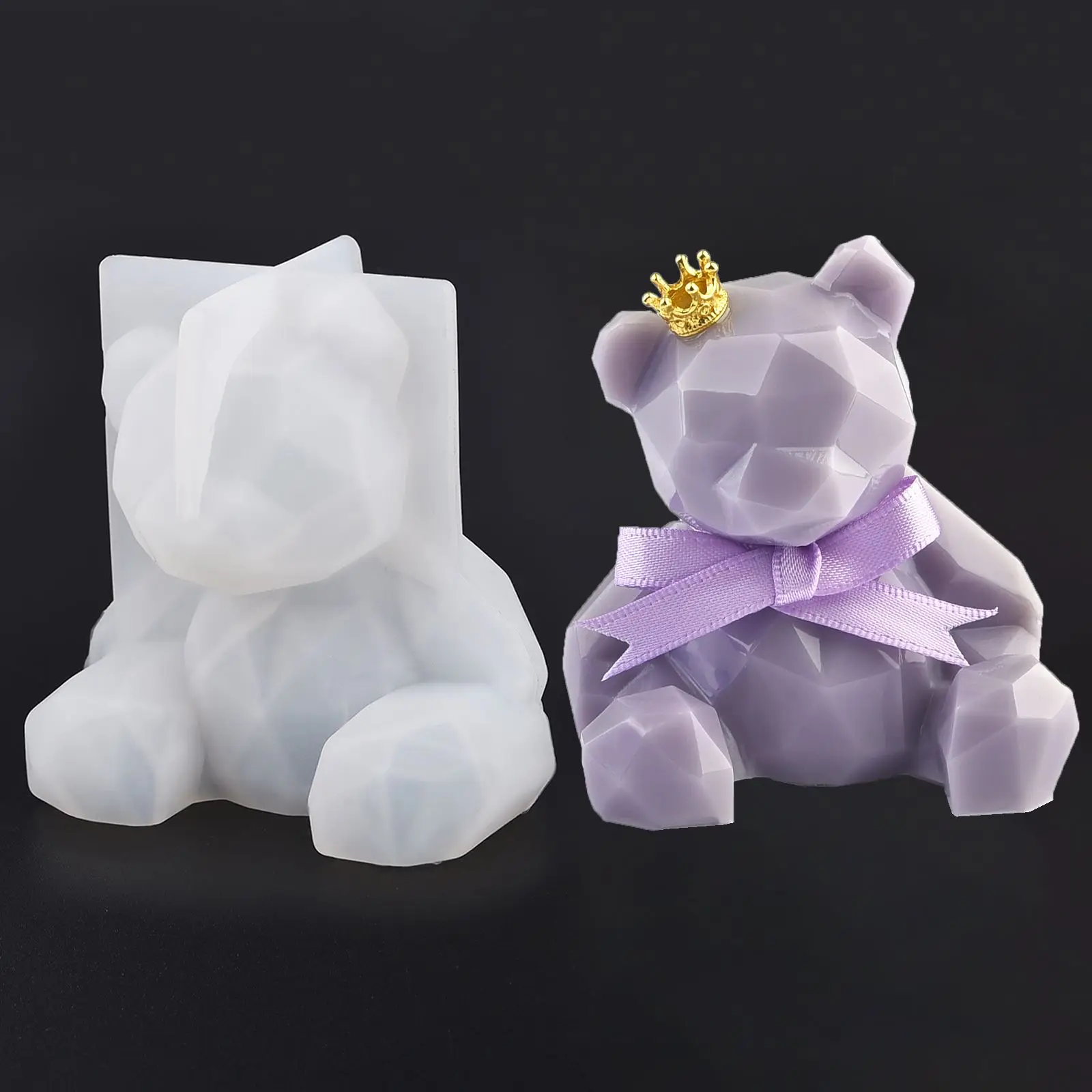 3D Stereo Bear Silicone Mold DIY Epoxy Resin Animal Shaped Candle Mold Handmade Gypsum Soap Making Supplies Chocolate Cake