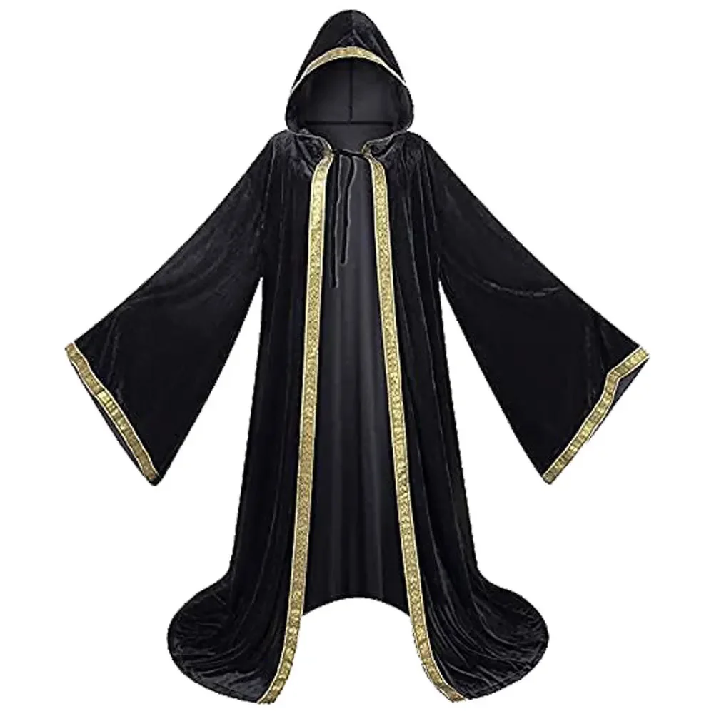 Halloween performance Death Godfather cosplay cloak 4-color printed edge gold velvet cloak Winifred Sanderson Cosplay Costume