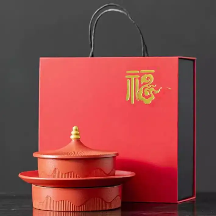 

Новая китайская подарочная коробка для свадьбы, декоративная тарелка ручной работы в стиле площади Тяньаньмэнь, для фруктов и закусок, для дома
