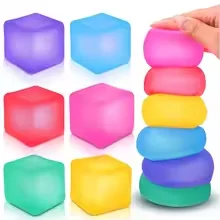1-3pcs Transparent Ice Cube Shape Squeeze Toy Soft Stress Relief Fidget Toy Slow Rebound Decompression Toy for Kids & Adults