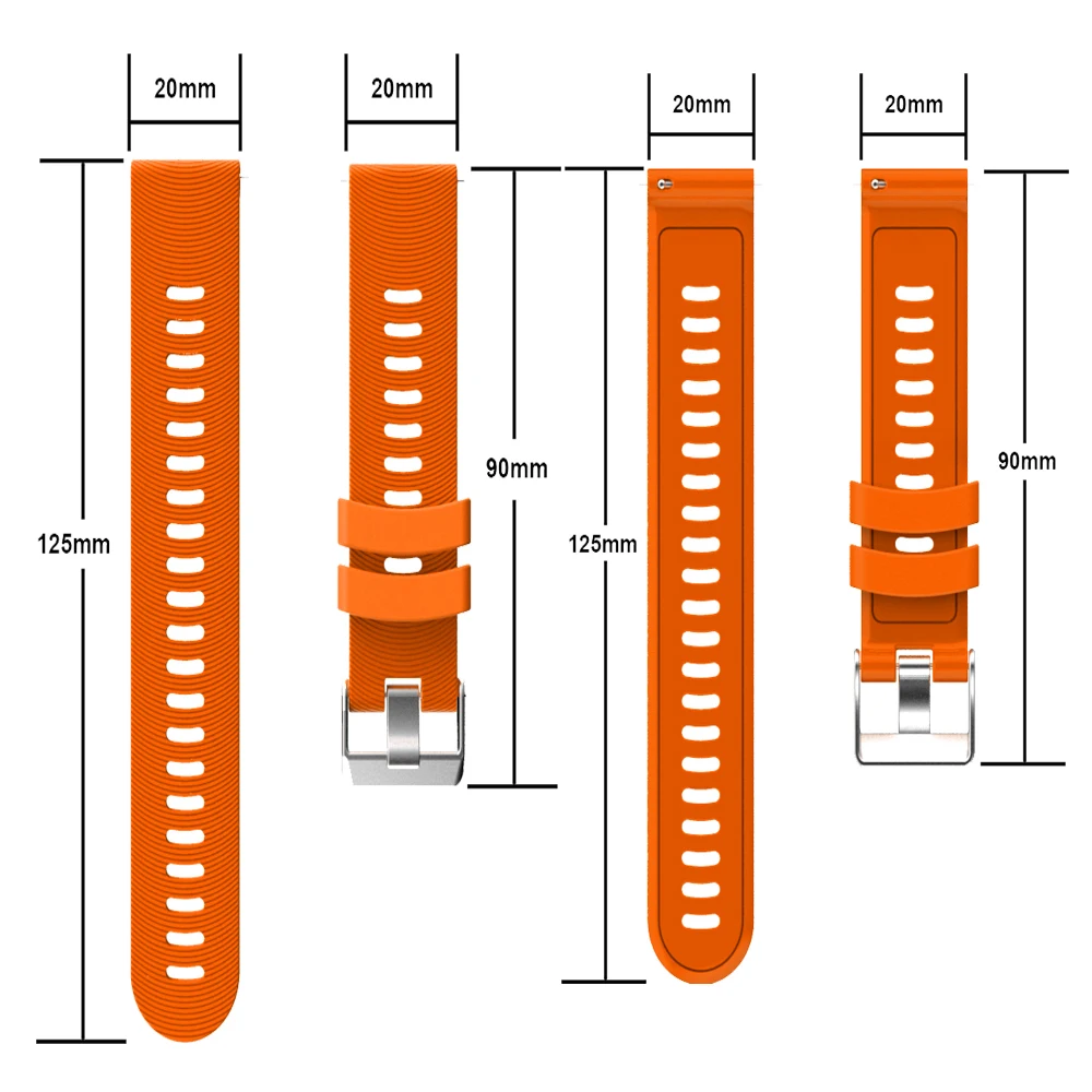 20 مللي متر الرياضة حزام الساعات سيليكون ل Garmin Forerunner 245 245 متر 645 Vivoactive 3 الذكية سوار حزام (استيك) ساعة معصمه الملونة