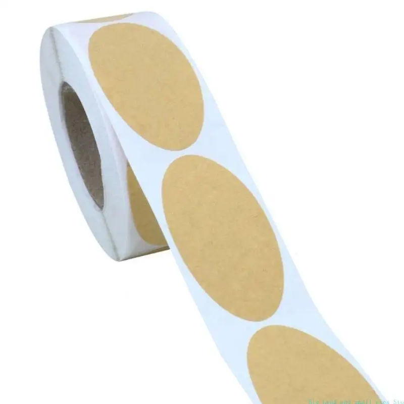 581C 250pcs/roll DIY Blank Kraft Label Handmade Baking Seal Stickers Gift Tag for Jar
