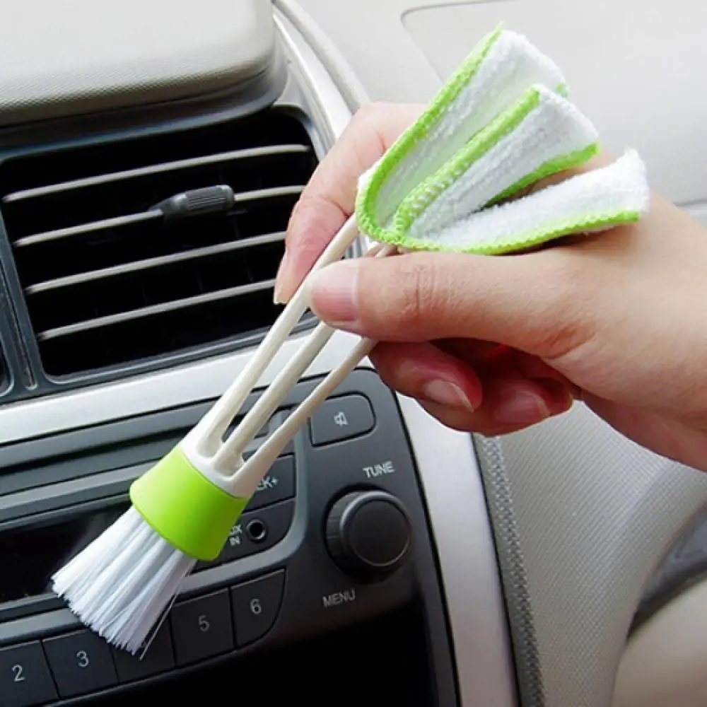 

Car Air-Condition Vent Outlet Cleaner Double Ended Auto Keyboard Dust Computer Clean Tool Blinds Dirt Duster Brush