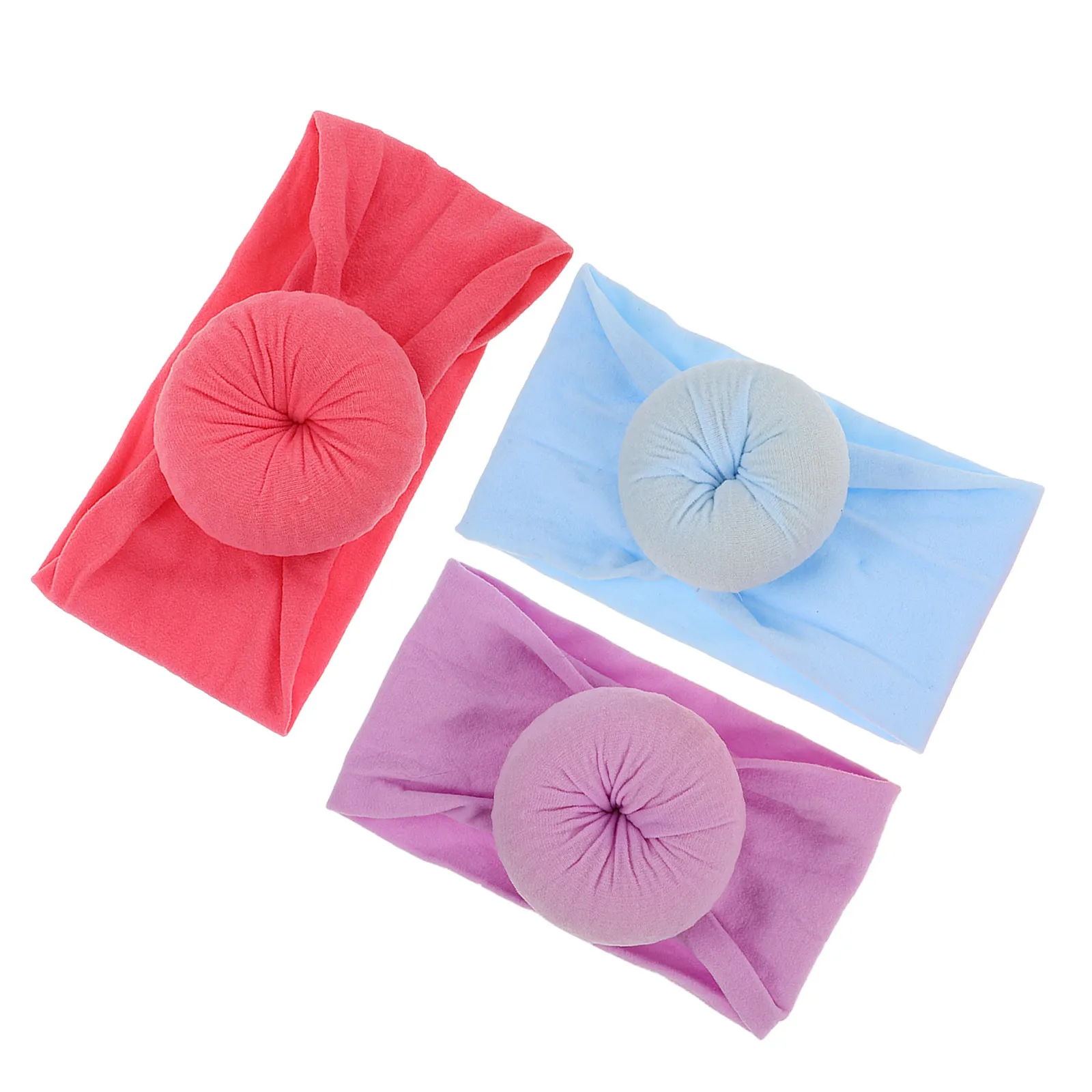 

3Pcs Baby Girl Headbands Nylon Donut Style Soft Comfortable Turban for Newborns Toddlers Gentle on Hair Adorable Everyday