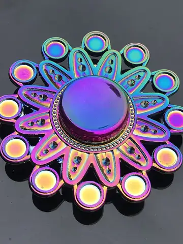 Rainbow Fidget Metal Spinner Colorful Finger Spinners High Speed Hand Spinners Fidget Toys for Stress Anxiety Relief for Adults