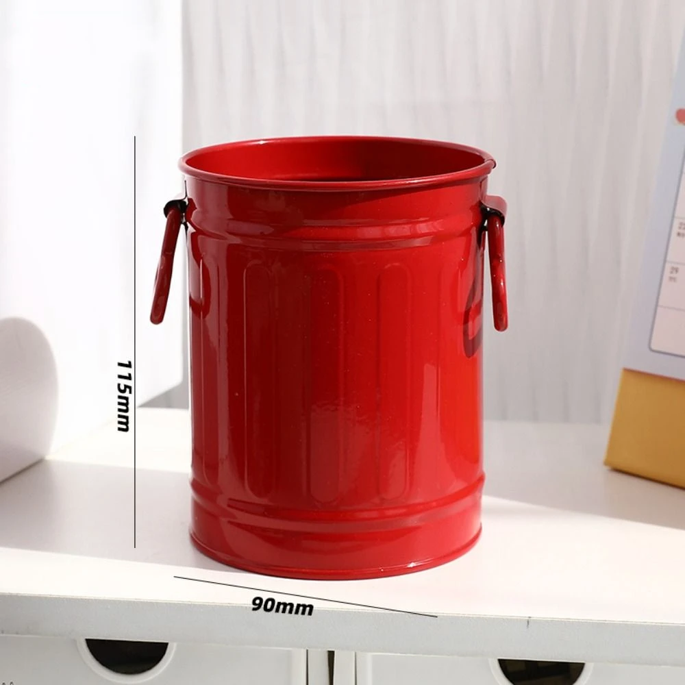 Durable Aesthetic Big Eyes Pen Holder Kawaii Cute Iron Pencil Holder Large-capacity Funny Storage Bucket Tabletop Storage