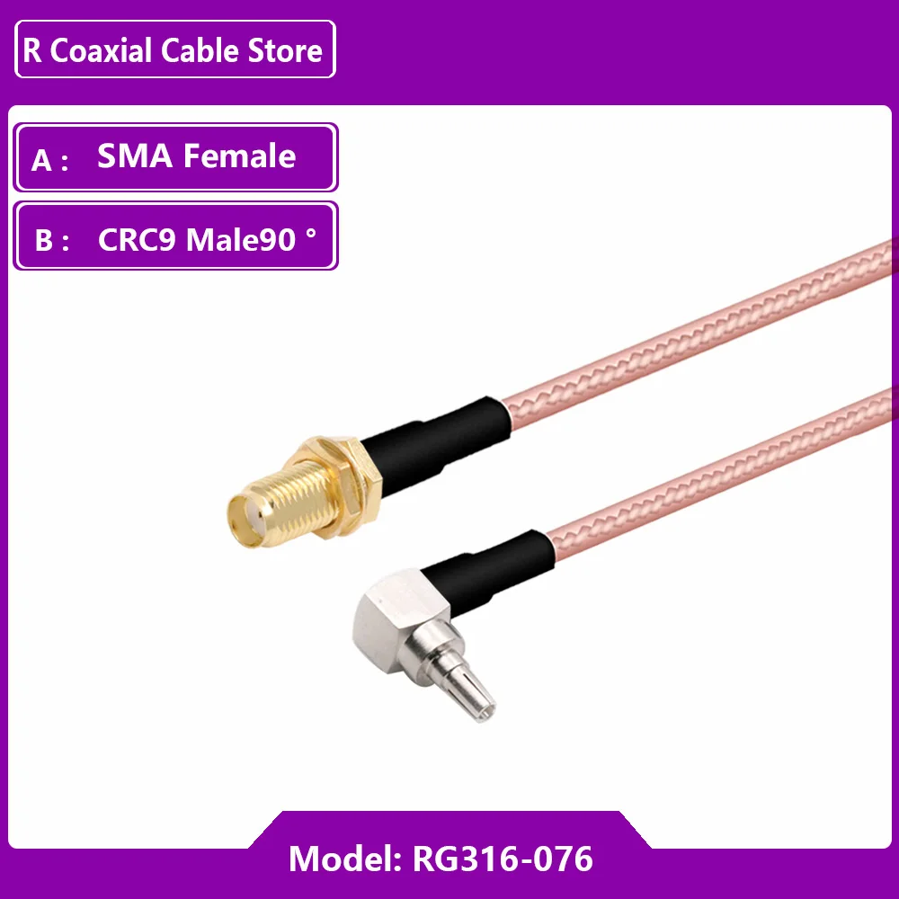 1 قطعة SMA ذكر أنثى إلى CRC9/TS9 ذكر90 °   التبديل RF محوري RG316 كابل 3G مودم موزع إنترنت واي فاي هوائي تمديد الحبل البلوز Pigtal