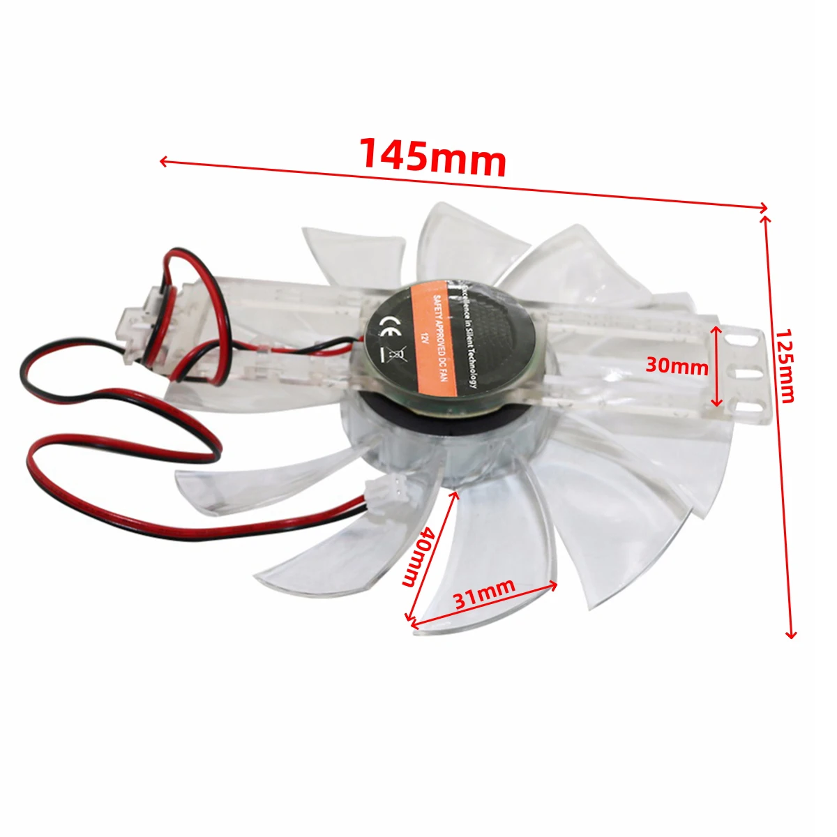 Ventilador sin escobillas DC 12V 0.35A/0.32A, accesorios para incubadora de pollos, ventilador de refrigeración de Color transparente de Material