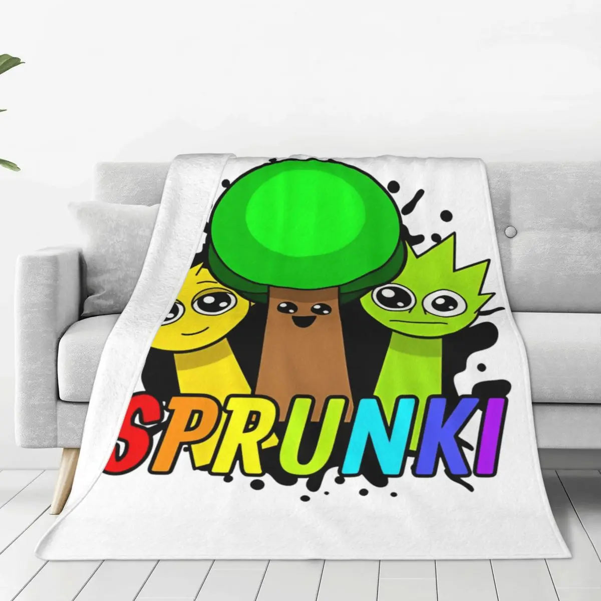 Sprunki Incredibox Blanket Quality Super Soft Throw Blanket Autumn Airplane Travel Couch Chair Sofa Bed Funny Bedspread