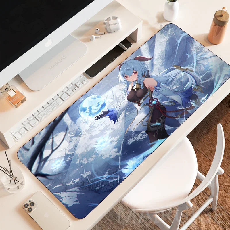 

DIY Ganyu MousePad Genshin Impact Gamer Ковер Коврик Аниме Девушка Коврики для мыши Клавиатура XXL Игровые аксессуары Настольный коврик Большой коврик для мыши