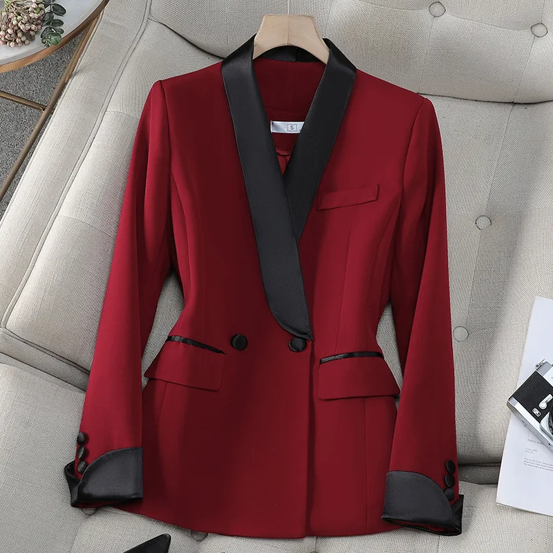 

Красный блейзер, женская весенне-осенняя куртка, пальто, новинка 2025 года, высококачественный темпераментный повседневный профессиональный женский костюм, верхняя женская верхняя одежда