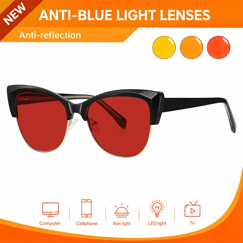 Practical Screen Care Glasses Red Sleep Improvement Eyeglasses Orange Clear View Gaming Spectacles Yellow Polarized Driving Lens