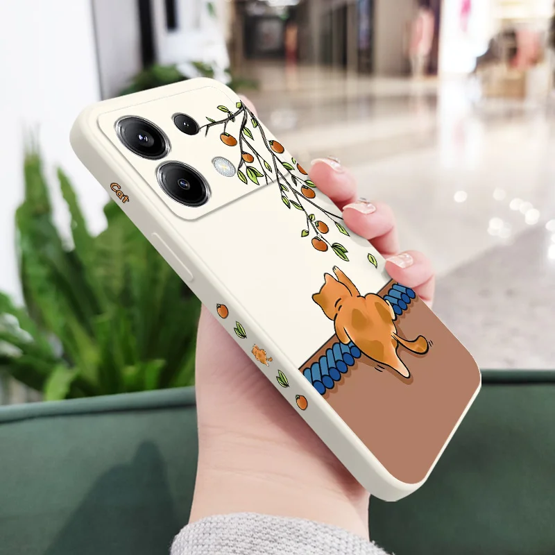 Little Orange Cat Phone Case For Xiaomi Poco F8 F7 X7 X6 F6 M6 M5 M5S F5 X5 F4 X4 M4 F3 M3 X3 Pro 4G 5G GT Silicone Cover