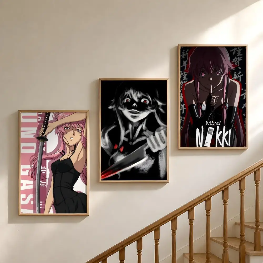 Anime Mirai Nikki Future Diary Poster Waterproof HD Modern Peel And Stick Wall Decor Bedroom Living Room Dorm Office view 2