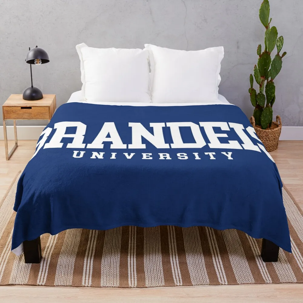 brandeis - college font curved Throw Blanket Blanket Luxury