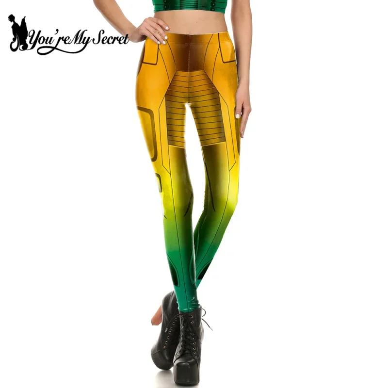 [Sei il mio segreto] Leggings da donna Stampa 3D Modello di cartone animato Pantaloni skinny Pantaloni da yoga casual Modello punk Vestito da donna