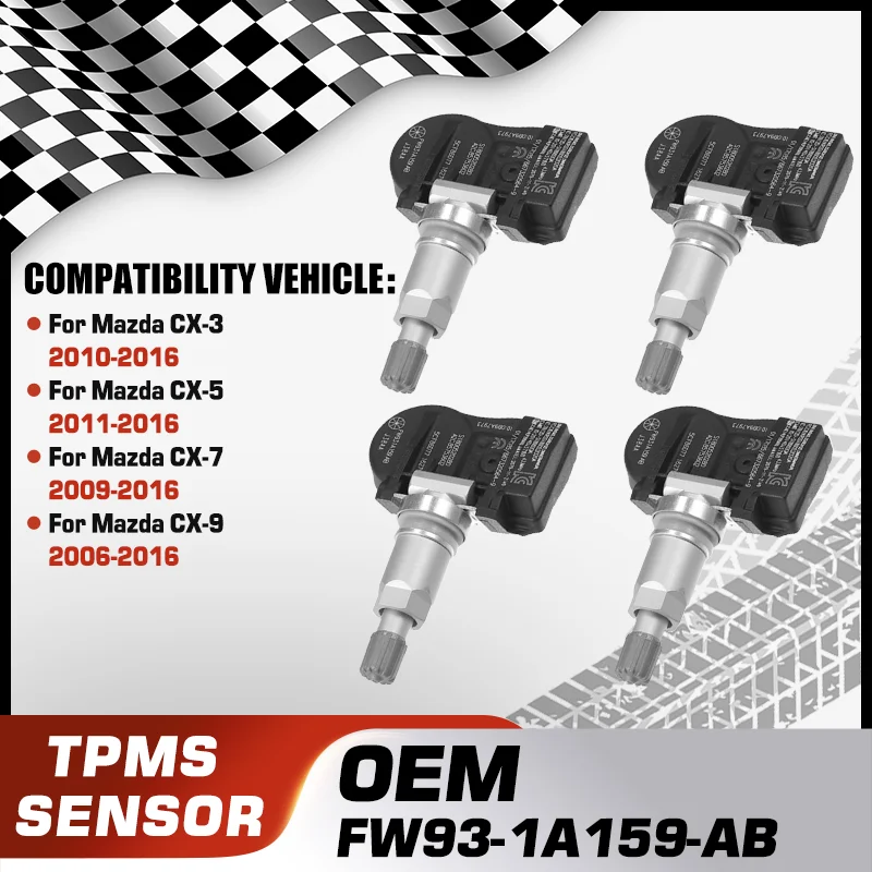 لمازدا CX-3 مازدا CX-5 مازدا CX-7 مازدا CX-9 TPMS نظام مراقبة مستشعر ضغط الإطارات FW93-1A159-AB GX63-1A159-AA 433 ميجا هرتز #1