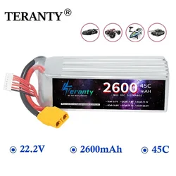 6S 22.2V LiPo batteria 2600mAh 6S batteria FPV Drone batteria con Deans T XT60 XT90 connettore per aereo elicottero RC parti di automobili