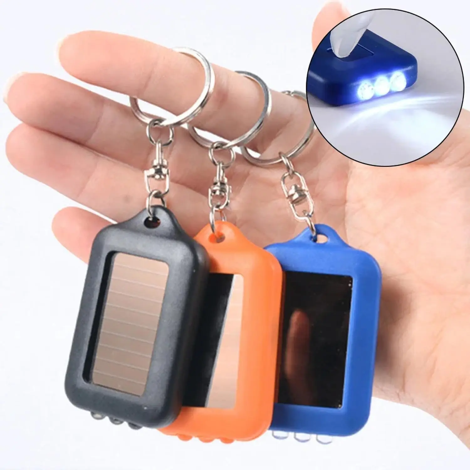 Pocketman Solar Mini LED Light LED Keychain Flashlight Portable Emergency Lights suitable High Brightness Lamp for  and Outdoor