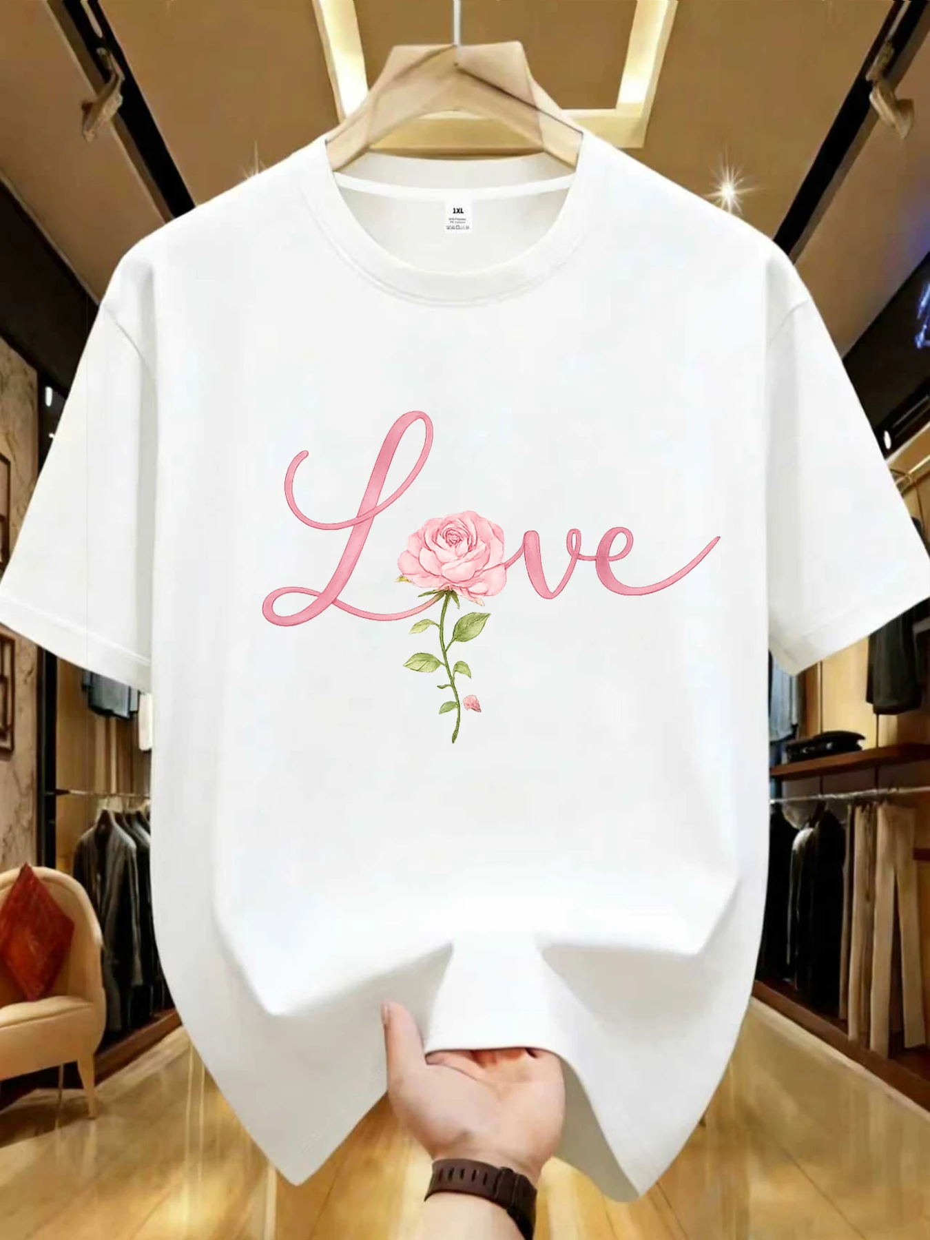 

【WDS01302】Женская футболка больших размеров с креативным принтом, круглым вырезом, летняя повседневная, с короткими рукавами, универсальная, в уличном стиле