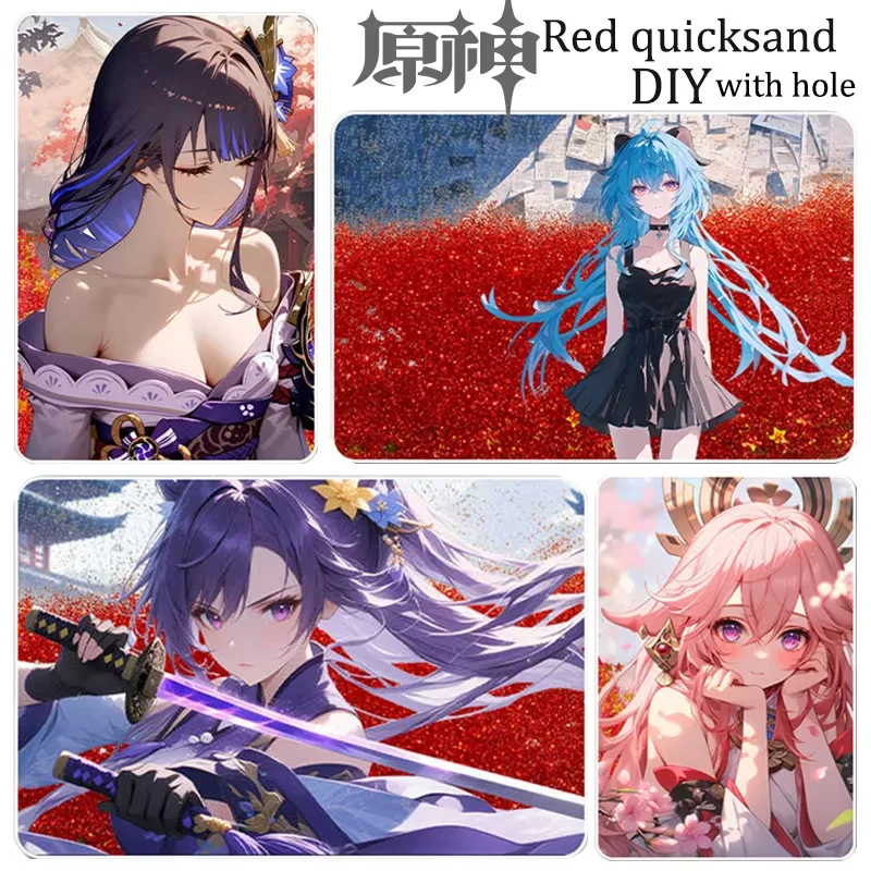 

Genshin Impact DIY Red quicksand Kaedehara Kazuha Keharu Miko Ganyu Yoimiya Nahida collectible card Christmas birthday presents