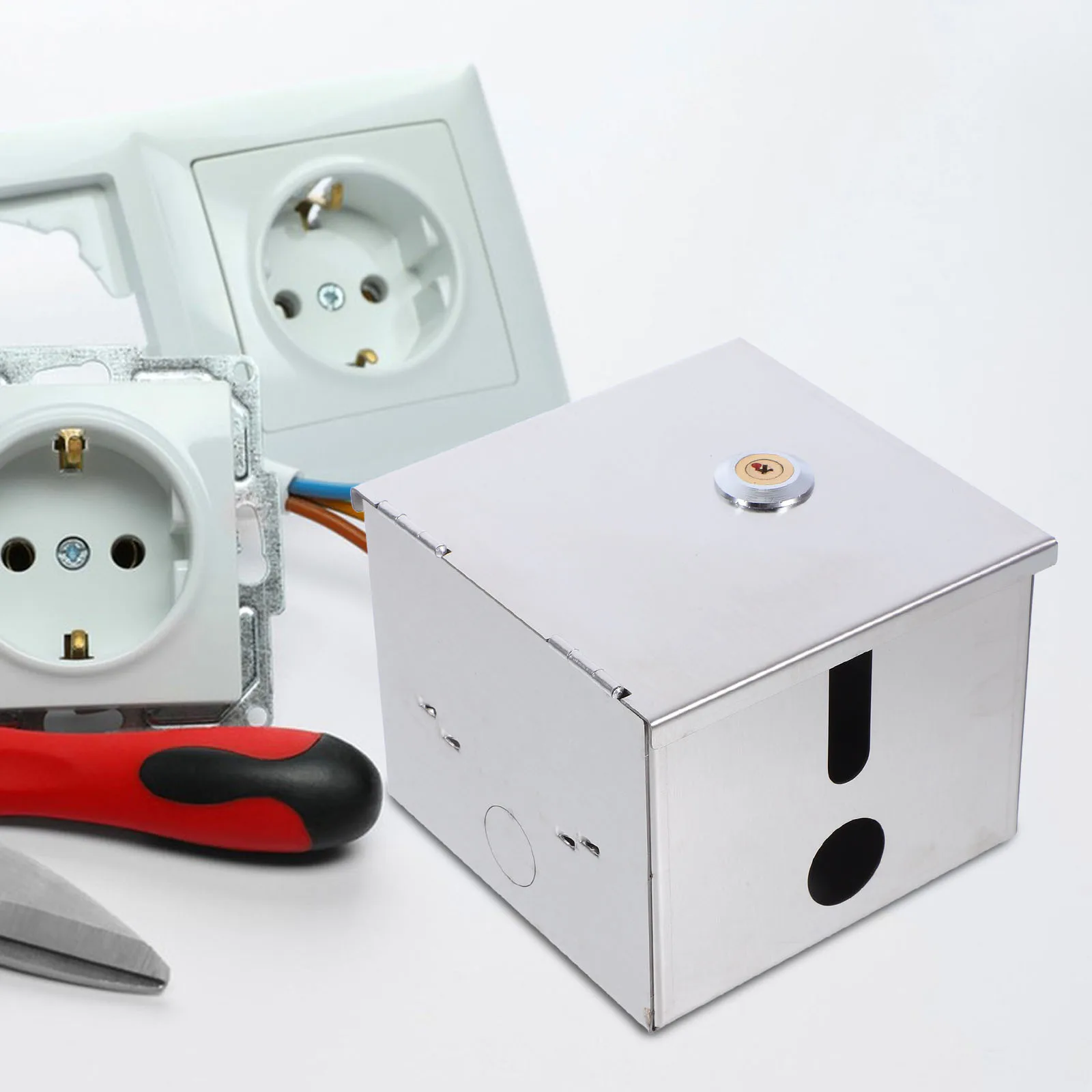 

Stainless Steel 86 Type Outdoor Waterproof Socket Box Weatherproof Lockable Electrical Enclosure for Commercial Public Area