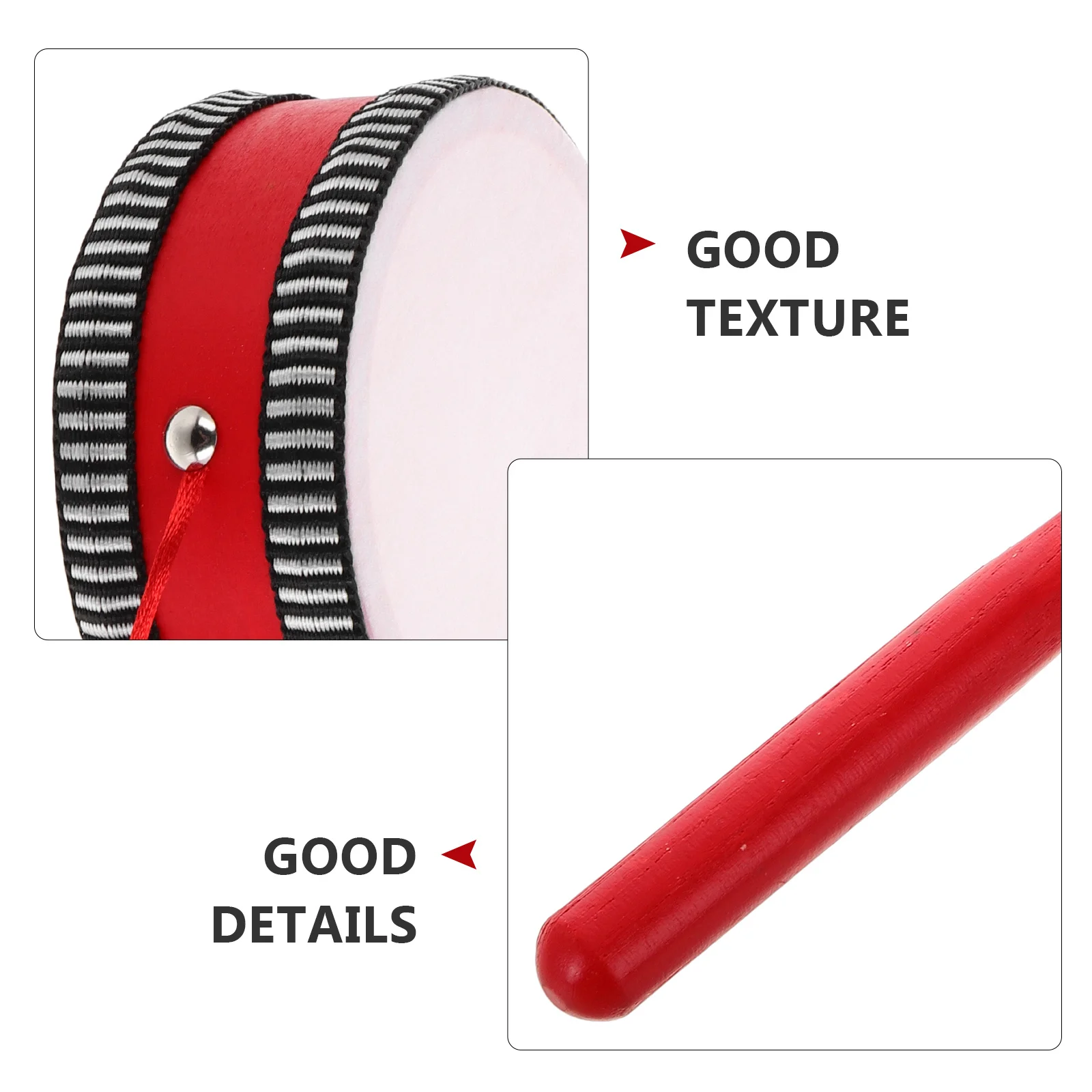 Tamburo scimmia Tamburo a sonaglio a mano Strumento a percussione educativo tradizionale con superficie liscia per i più piccoli che agitano i giocattoli