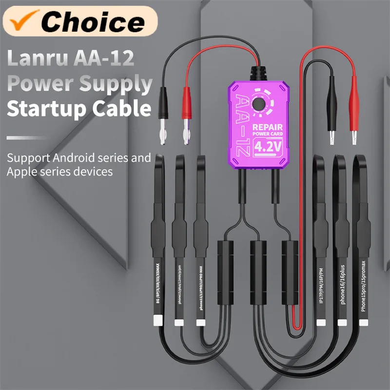

LANRUI AA-12 Power Supply Startup Cable Support IP Android Series 1:1 Original Battery Connector Clip Motherboard Test Line