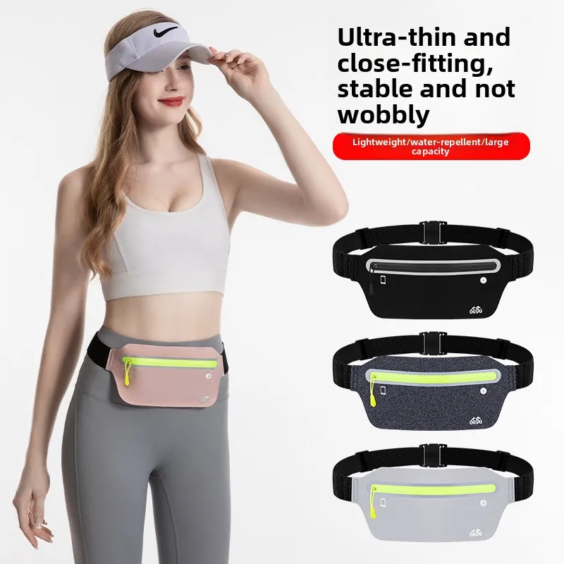 Tas Pinggang Lari Tahan Air Tas Sabuk Olahraga untuk Wanita Pria Kantong Ponsel Luar Ruangan Jogging Kebugaran Bersepeda Perjalanan dengan Lubang Earphone