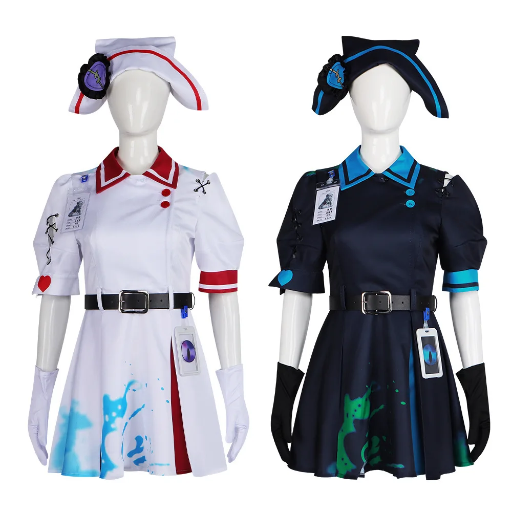 

6Pcs Eggy Party Cosplay Costume Heartbroken Costume Game Character Same Style Cosplay Halloween Performance Halloween Nurse Suit