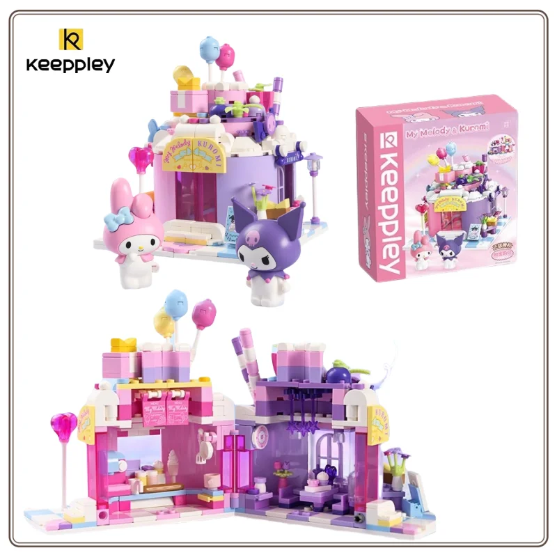 

Keeppley Sanrio Building Blocks Toys Sweet Companion Model Cake Shop Kuromi Toys Melody Ornament Gift Surprise Birthday Gift