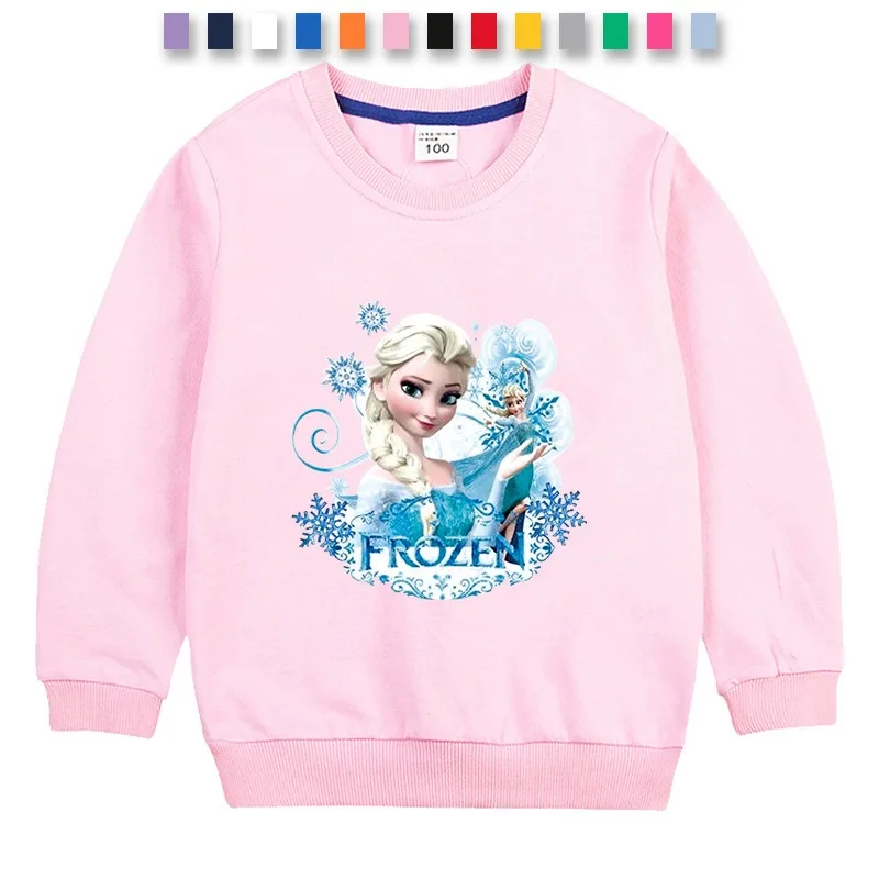 

Quality Cotton Disney Tee Shirt Autumn Girl Clothing for Children T-shirt Girls Long Sleeve Kids Tops Frozen Elsa Clothes 1-10T