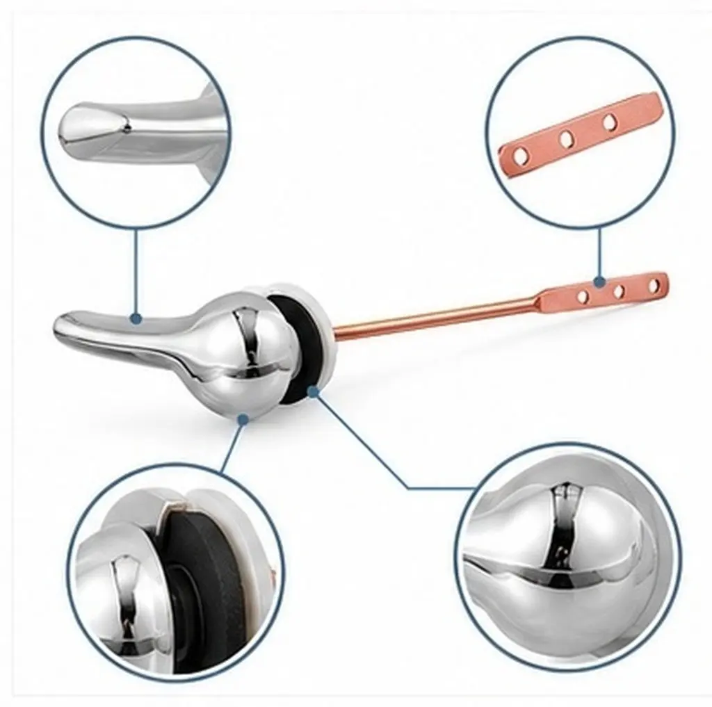 4Pcs Toilet Tank Accessories Lever Handle Front Mount Universal Replacement for Home Hotel Toilet Tank Repair Parts
