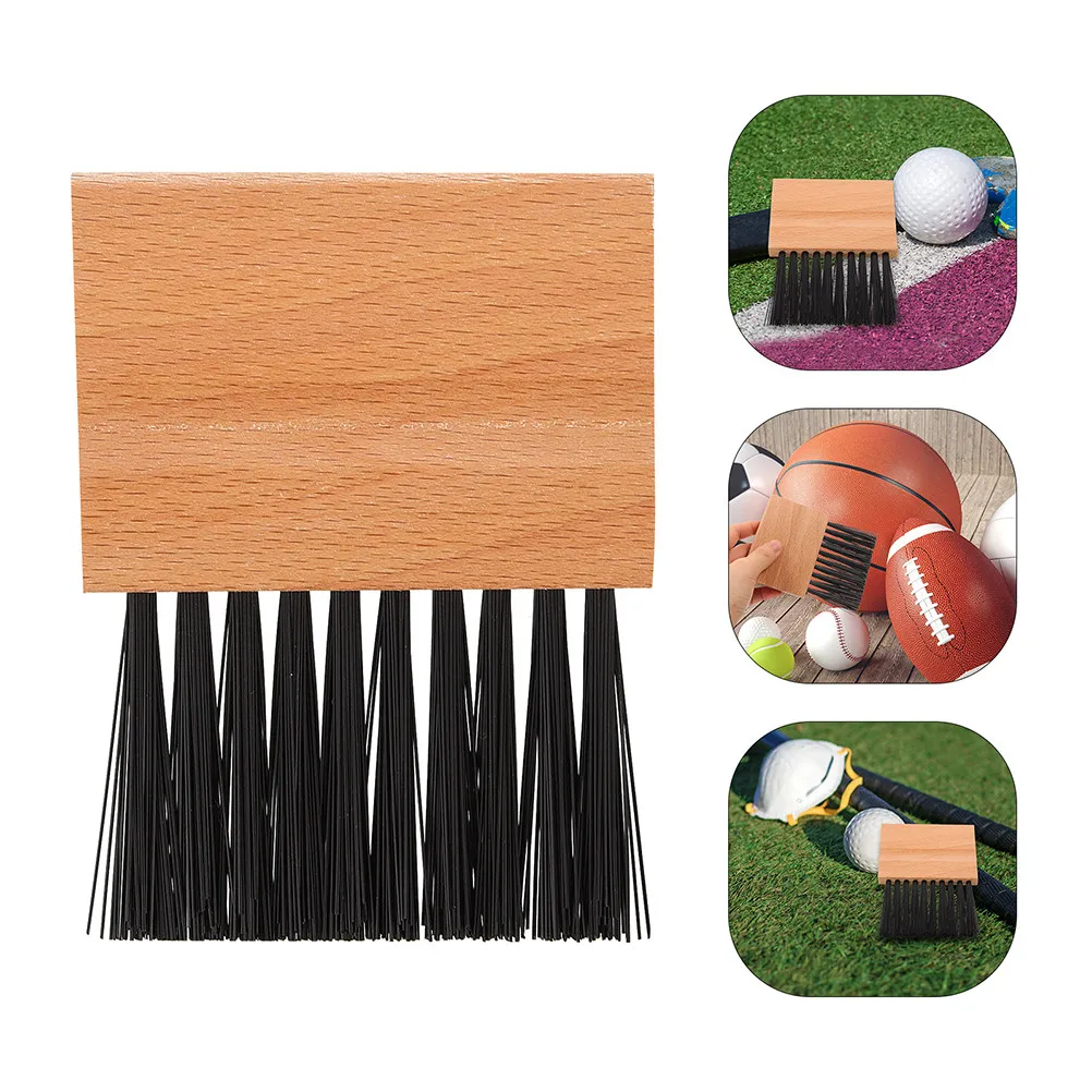 2Pcs Baseball Softball Umpire Brush Set Wooden Handle Ergonomic Grip Home Plate Cleaning Brush for Gloves and Gear Maintenance