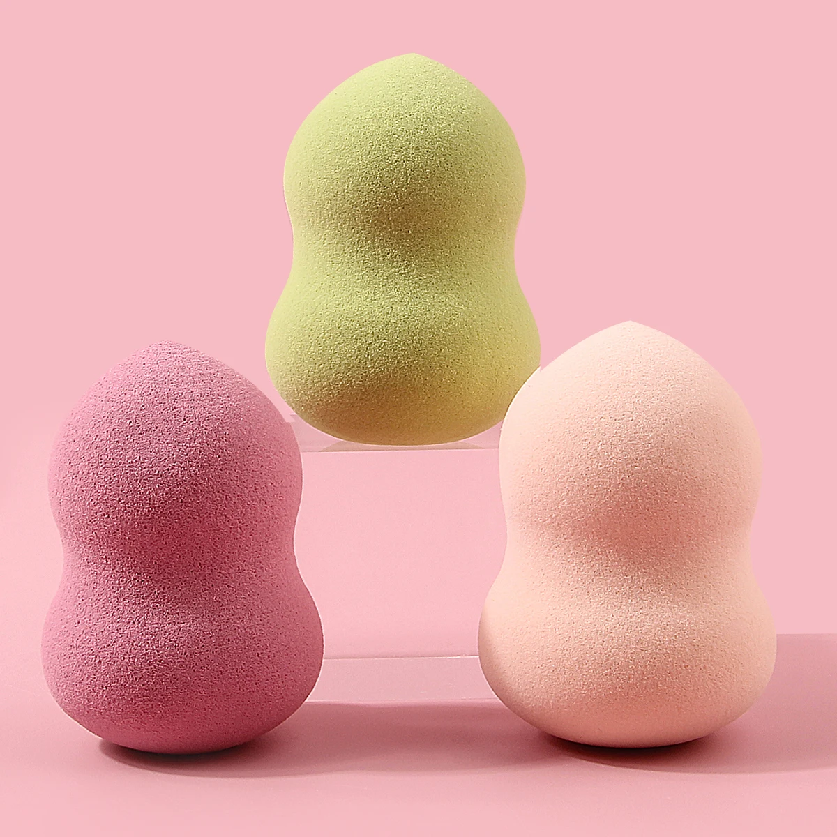 3 個の高価値メイクスポンジひょうたん型スポンジ卵美容卵繊細なソフトパウダーなし美容ツールセット