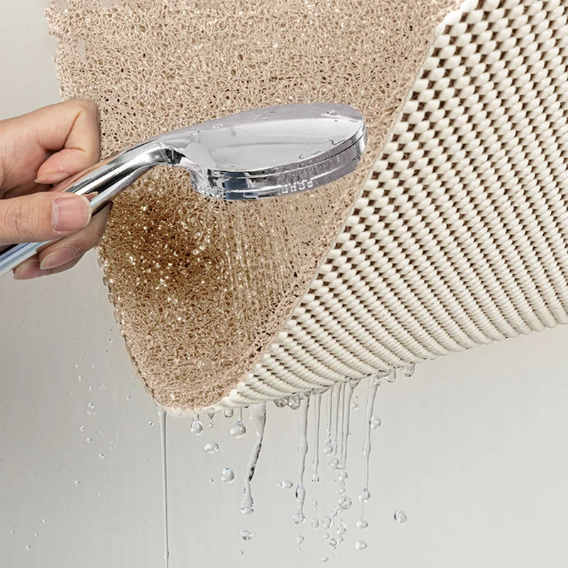 Shower Mats Non Slip Without Suction Cups, PVC Loofah Bathroom Mats, Loofah Mats for Shower and Bathroom, Quick Drying